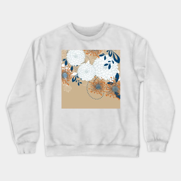 Asian-Inspired Chrysanthemum 4 Crewneck Sweatshirt by Makanahele